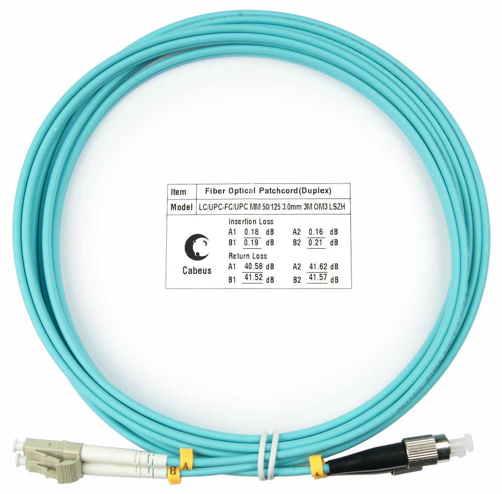 Оптический патч-корд LC-FC Cabeus FOP-50-LC-FC-3m 50/125 (ОМ3) 3 метра
