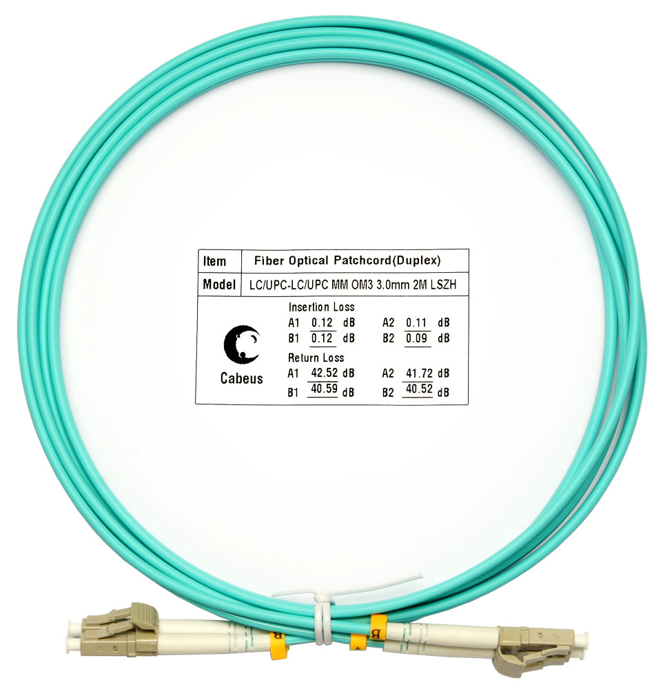 Оптический патч-корд LC-LC Cabeus FOP-50-LC-LC-2m 50/125 (ОМ3) 2 метра