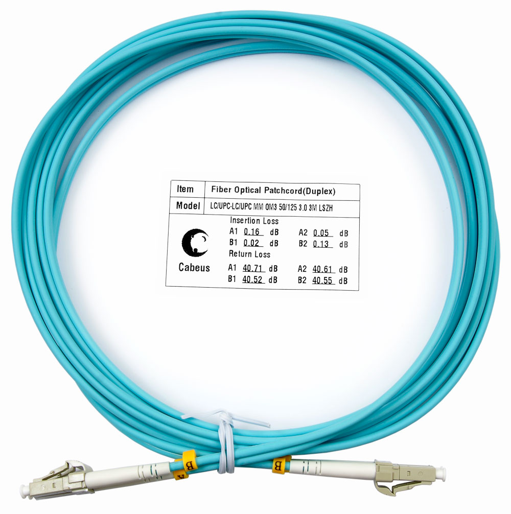 Оптический патч-корд LC-LC Cabeus FOP-50-LC-LC-3m 50/125 (ОМ3) 3 метра