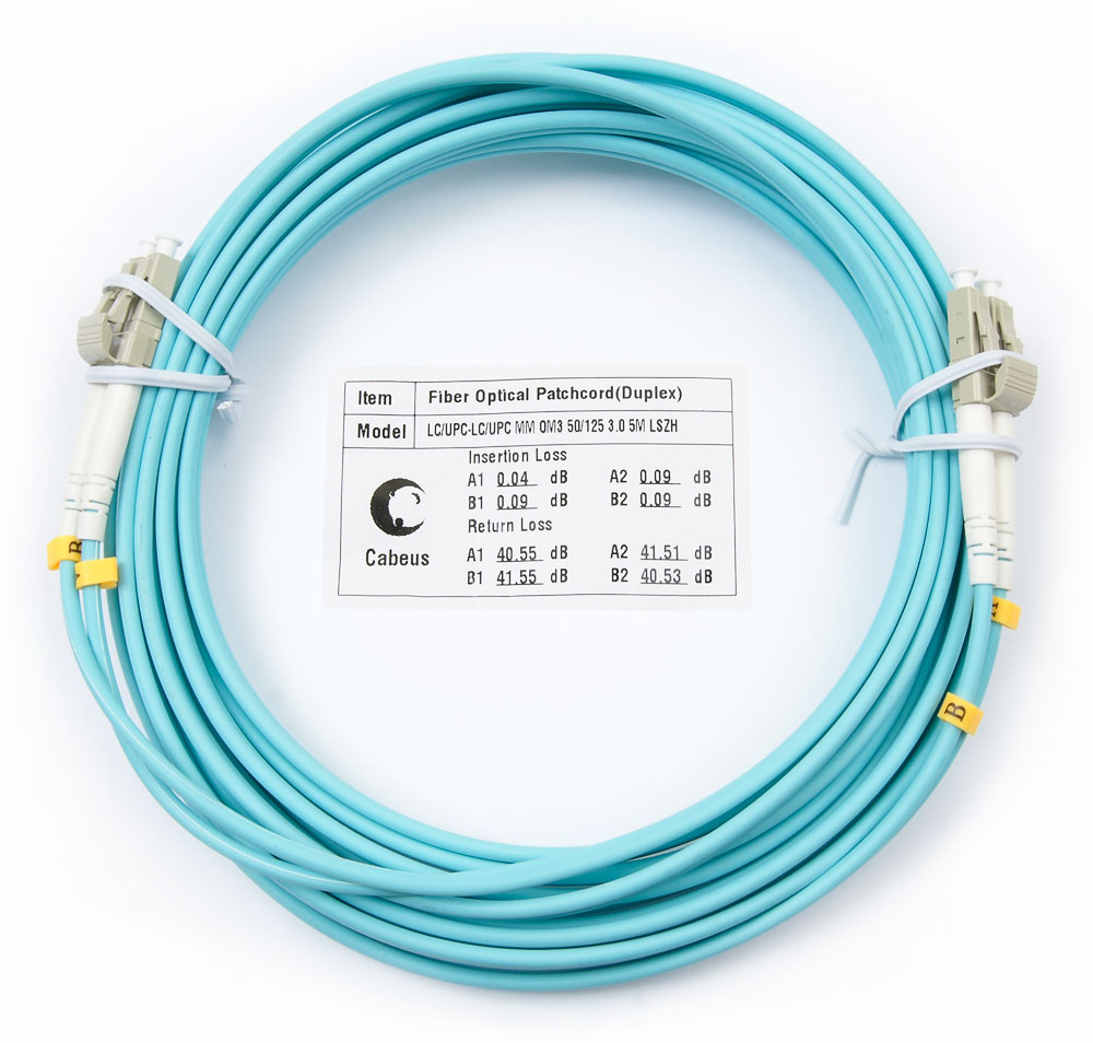Оптический патч-корд LC-LC Cabeus FOP-50-LC-LC-7m 50/125 (ОМ3) 7 метров