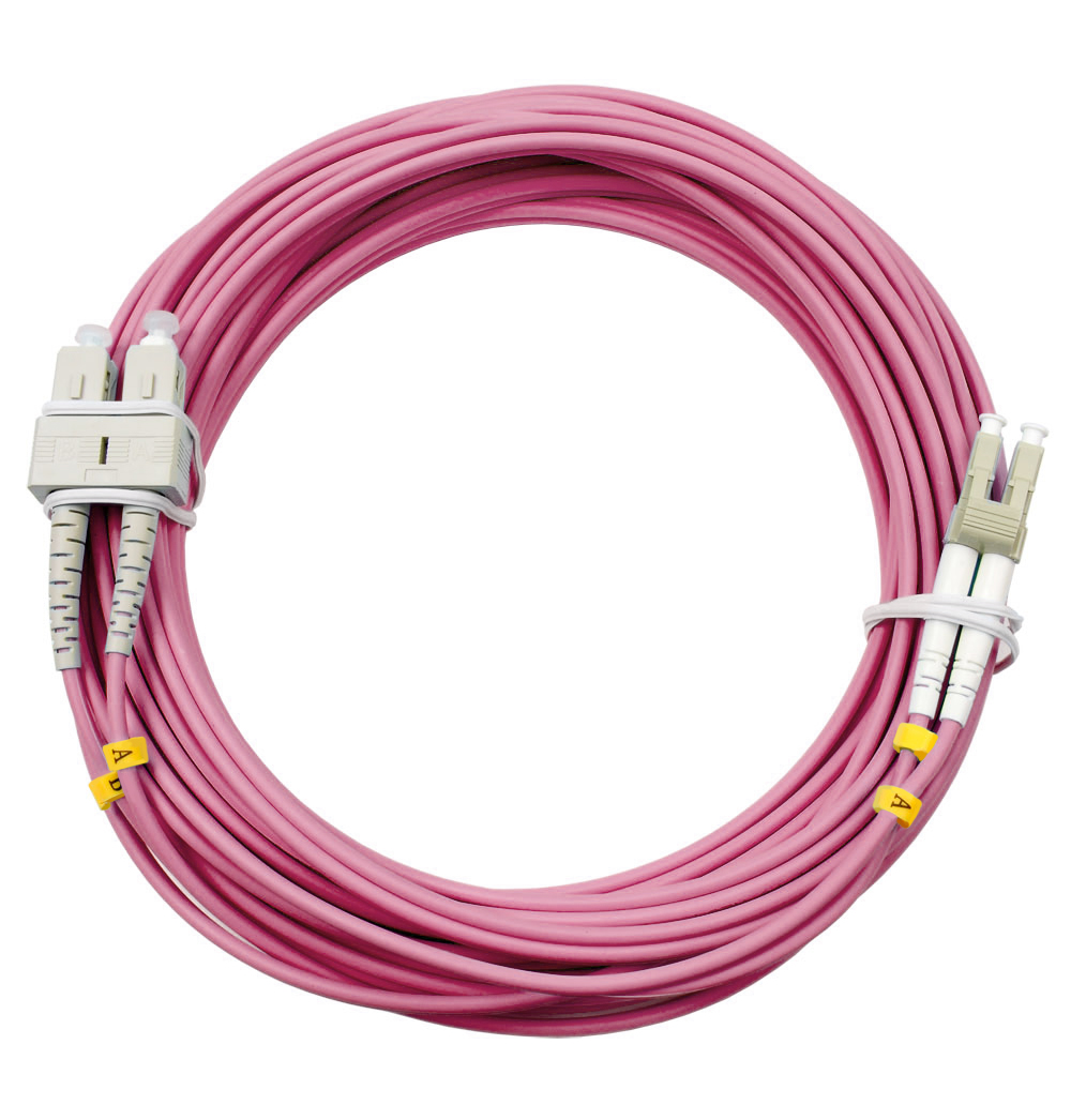 Оптический патч-корд LC-SC Cabeus FOP-50-OM4-LC-SC-15m 50/125 (ОМ4) 15 метров