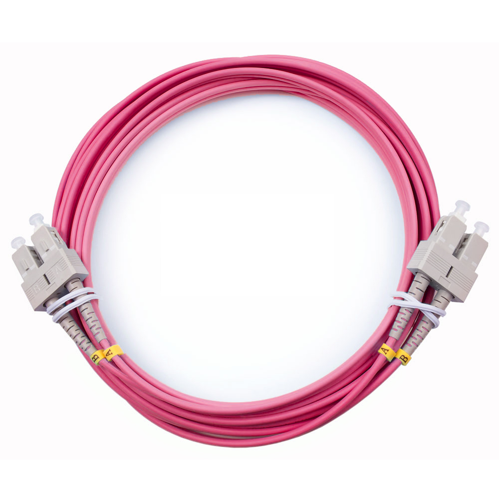 Оптический патч-корд duplex SC-SC 50/125 MM Cabeus FOP-50-OM4-SC-SC-5m 5 метров маджента