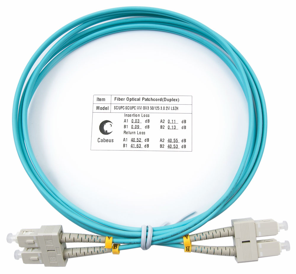 Оптический патч-корд SC-SC Cabeus FOP-50-SC-SC-1 50/125 (ОМ3) 1.5 метра