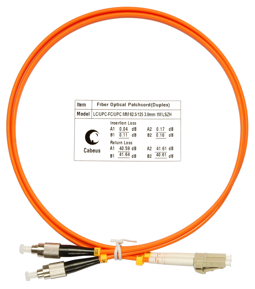 Оптический патч-корд LC-FC Cabeus FOP-62-LC-FC-1m 62,5/125 (ОМ1) 1 метр