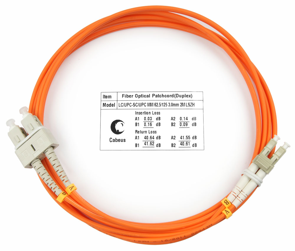 Оптический патч-корд LC-SC Cabeus FOP-62-LC-SC-2m 62,5/125 (ОМ1) 2 метра купить с доставкой по РФ