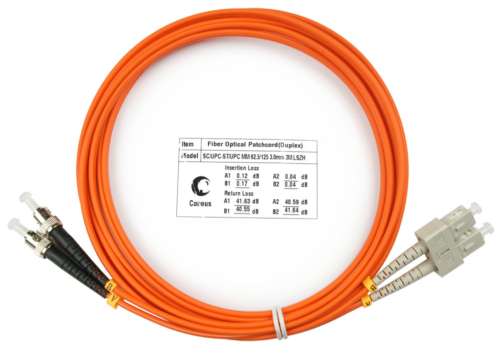 Оптический патч-корд SC-ST Cabeus FOP-62-SC-ST-3m 62,5/125 (ОМ1) 3 метра