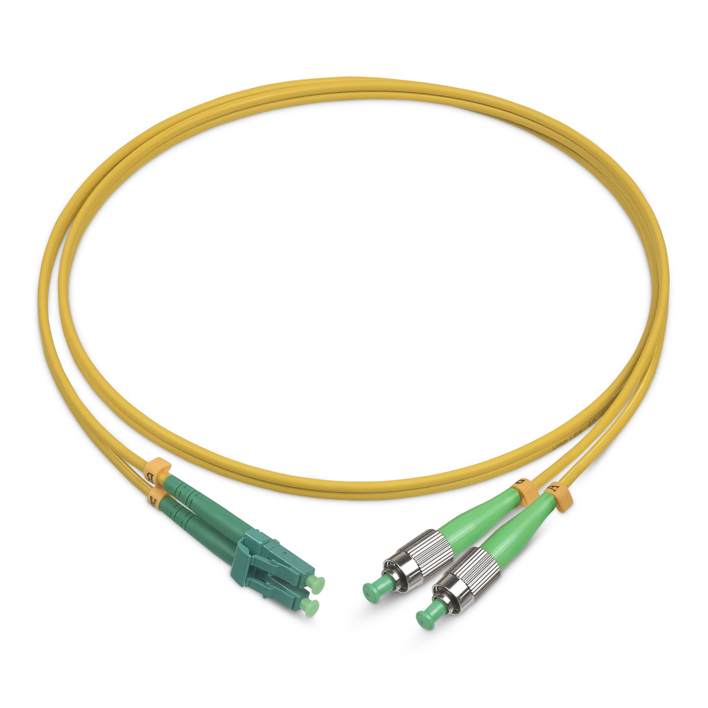 Оптический патч-корд duplex FC-LC 9/125 SM Cabeus FOP(d)-9-FC/APC-LC/APC-5m 5 метров желтый