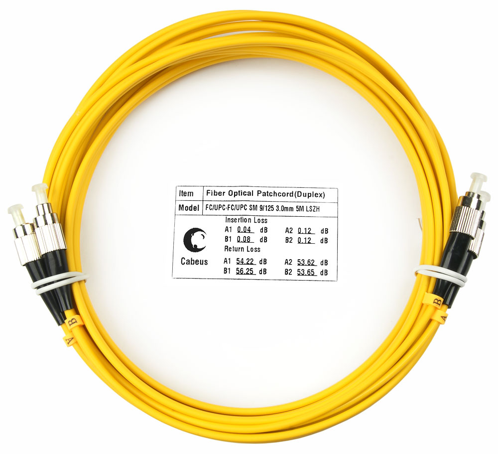Оптический патч-корд FC-FC Cabeus FOP(d)-9-FC-FC-5m 9/125 5 метров
