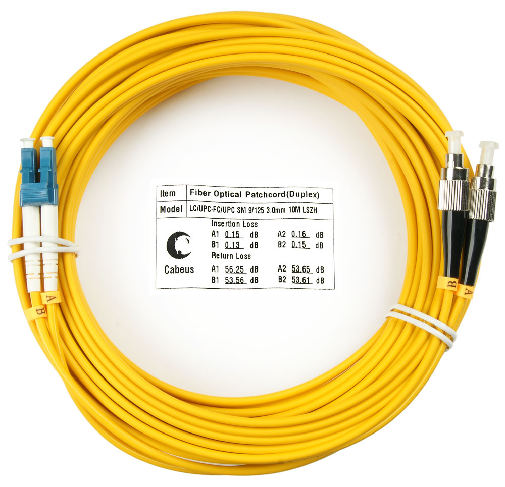 Оптический патч-корд LC-FC Cabeus FOP(d)-9-LC-FC-25m 9/125 25 метров