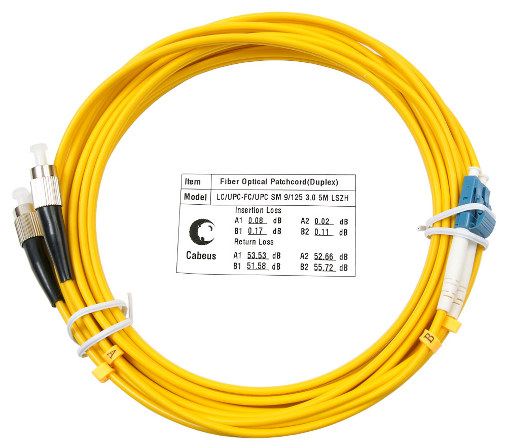 Оптический патч-корд LC-FC Cabeus FOP(d)-9-LC-FC-5m 9/125 5 метров