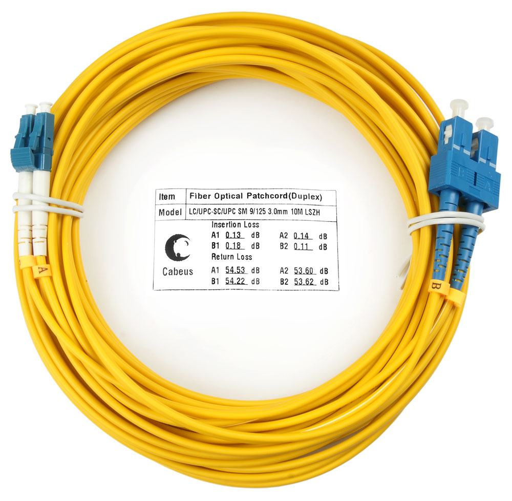 Оптический патч-корд LC-SC Cabeus FOP(d)-9-LC-SC-15m 9/125 15 метров