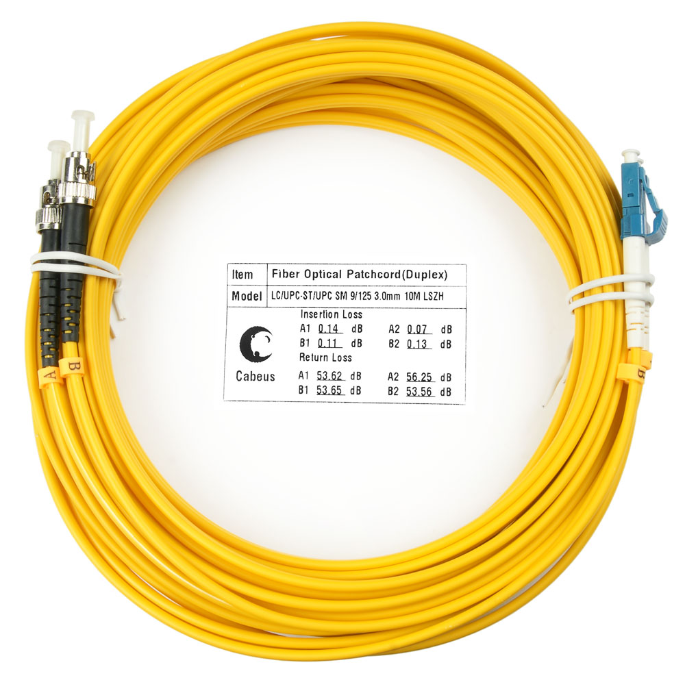 Оптический патч-корд LC-ST Cabeus FOP(d)-9-LC-ST-25m 9/125 25 метров