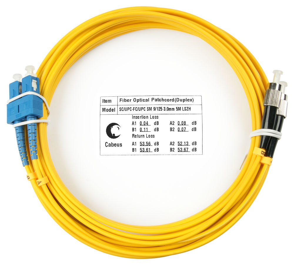 Оптический патч-корд SC-FC Cabeus FOP(d)-9-SC-FC-5m 9/125 5 метров