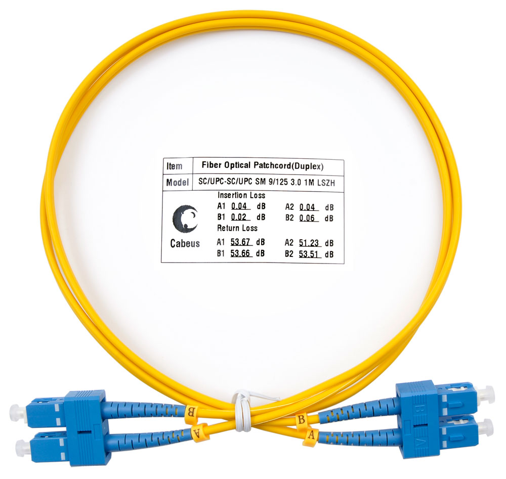 Оптический патч-корд SC-SC Cabeus FOP(d)-9-SC-SC-1m 9/125 1 метр