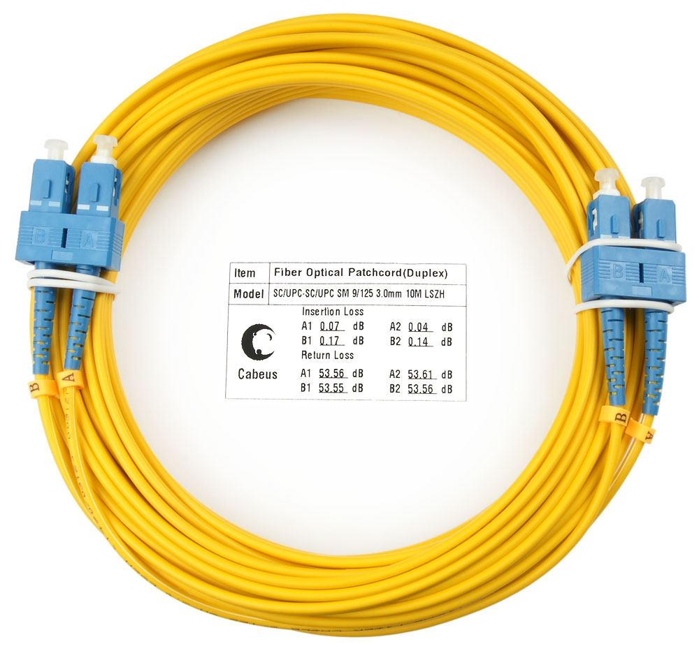Оптический патч-корд SC-SC Cabeus FOP(d)-9-SC-SC-20m 9/125 20 метров