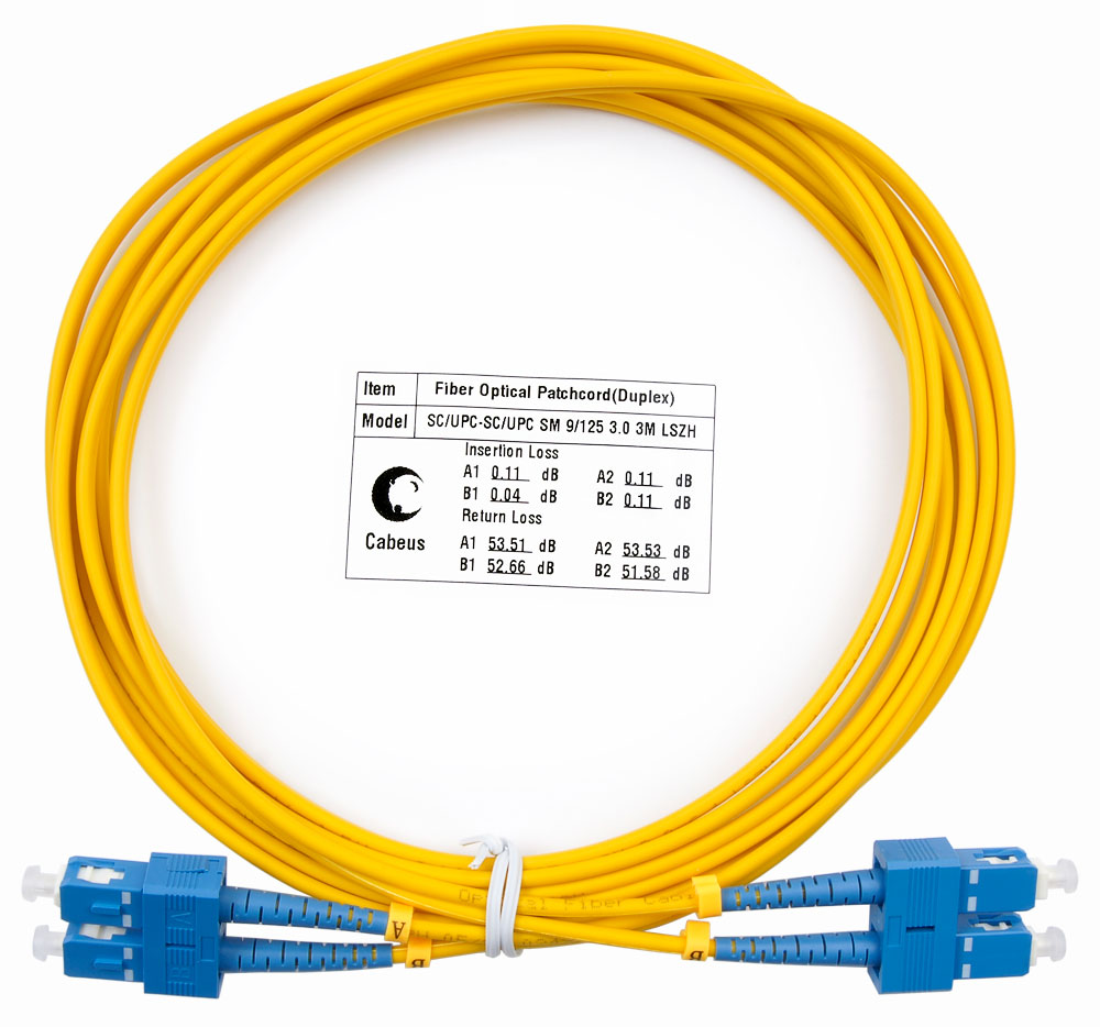 Оптический патч-корд SC-SC Cabeus FOP(d)-9-SC-SC-3m 9/125 3 метра