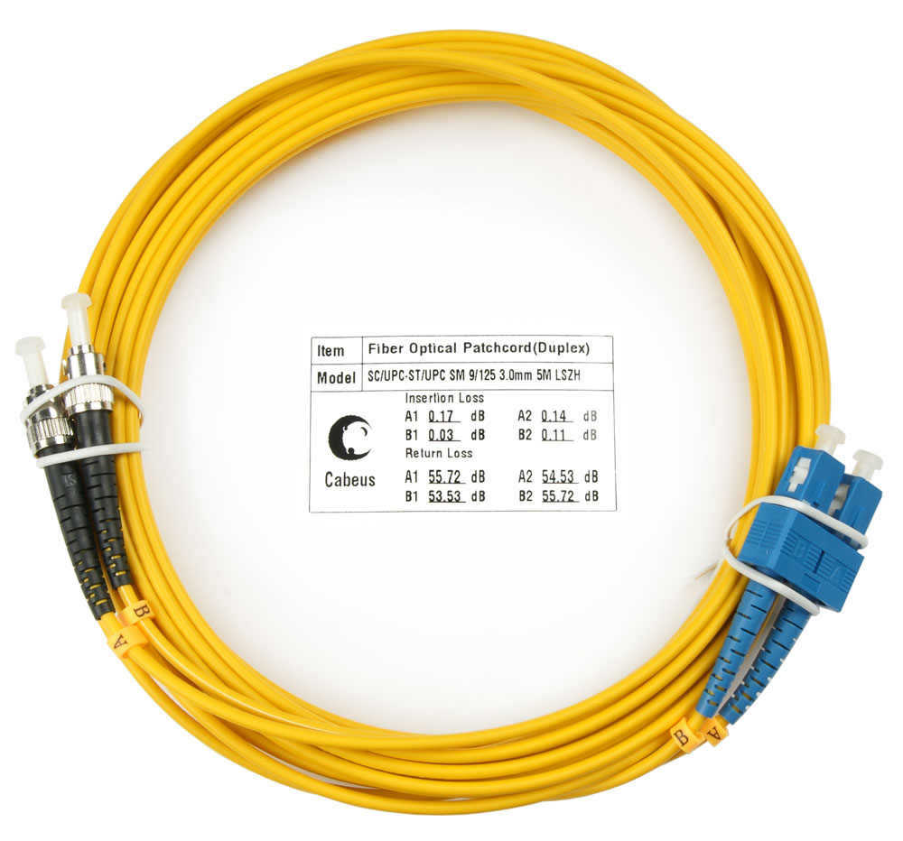 Оптический патч-корд SC-ST Cabeus FOP(d)-9-SC-ST-25m 9/125 25 метров