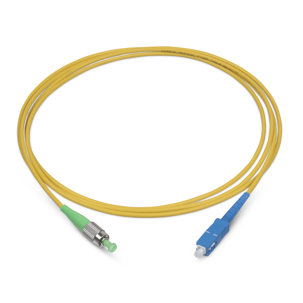 Оптический патч-корд simplex FC-SC 9/125 SM Cabeus FOP(s)-9-FC/APC-SC/UPC-5m 5 метров желтый