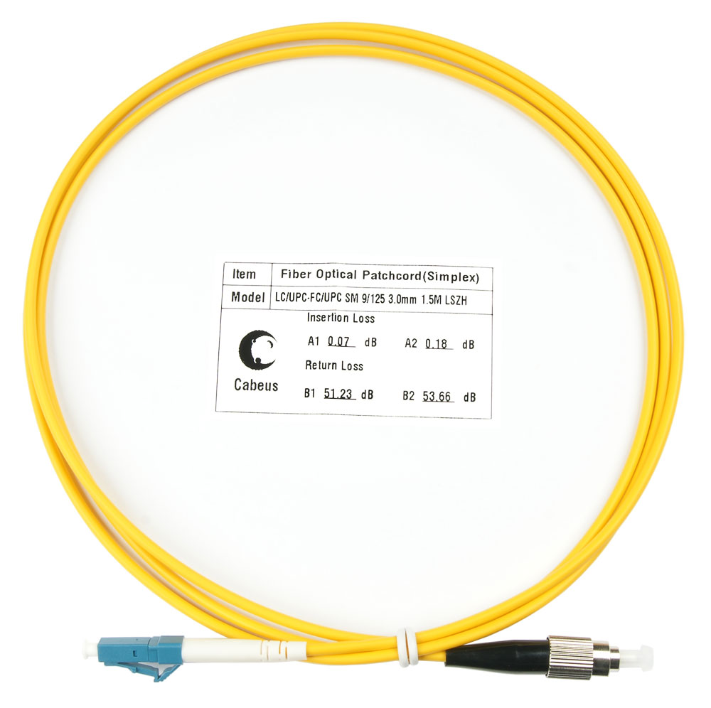 Оптический патч-корд LC-FC Cabeus FOP(s)-9-LC-FC-1 9/125 1.5 метра