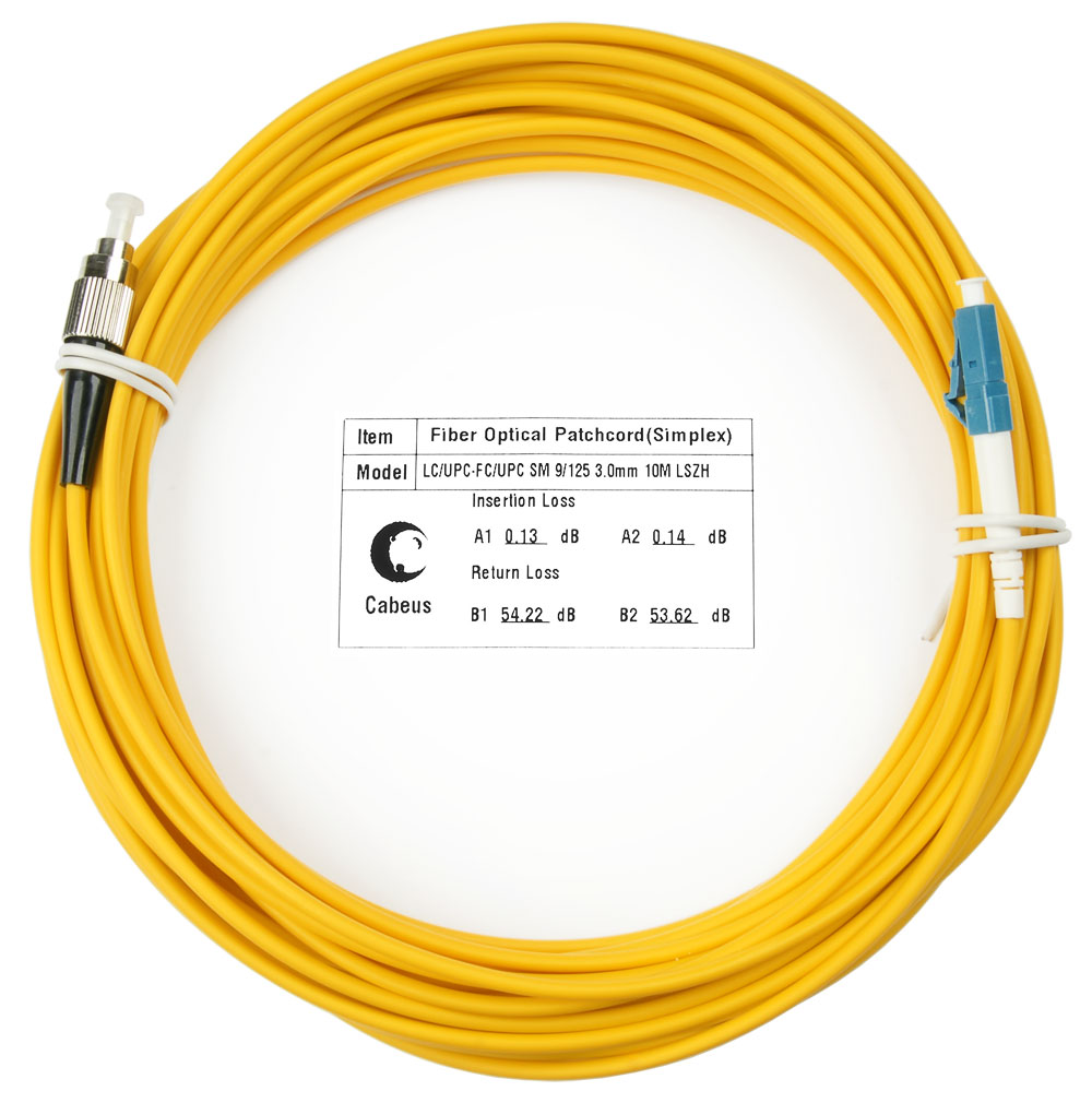 Оптический патч-корд LC-FC Cabeus FOP(s)-9-LC-FC-10m 9/125 10 метров