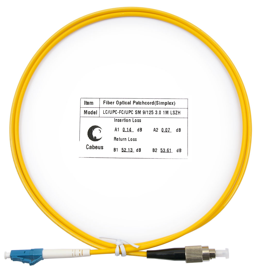 Оптический патч-корд LC-FC Cabeus FOP(s)-9-LC-FC-1m 9/125 1 метр
