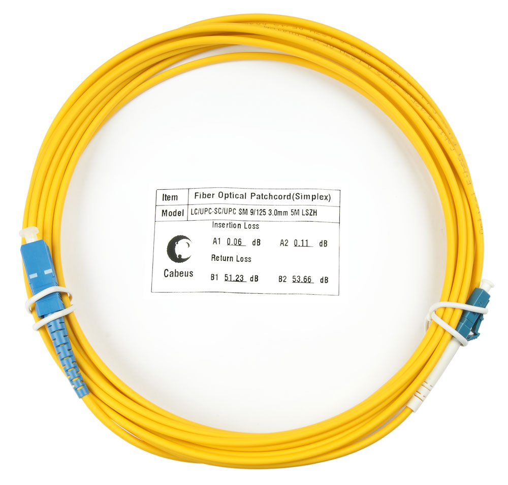 Оптический патч-корд LC-SC Cabeus FOP(s)-9-LC-SC-10m 9/125 10 метров