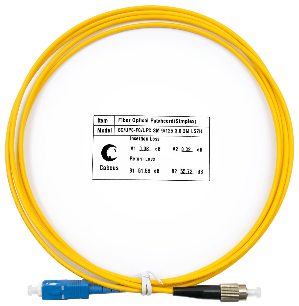 Оптический патч-корд SC-FC Cabeus FOP(s)-9-SC-FC-2m 9/125 2 метра