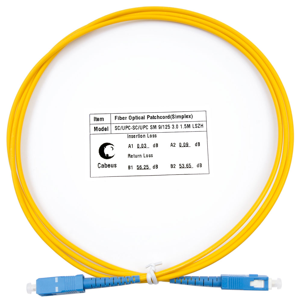 Оптический патч-корд SC-SC Cabeus FOP(s)-9-SC-SC-1 9/125 1.5 метра