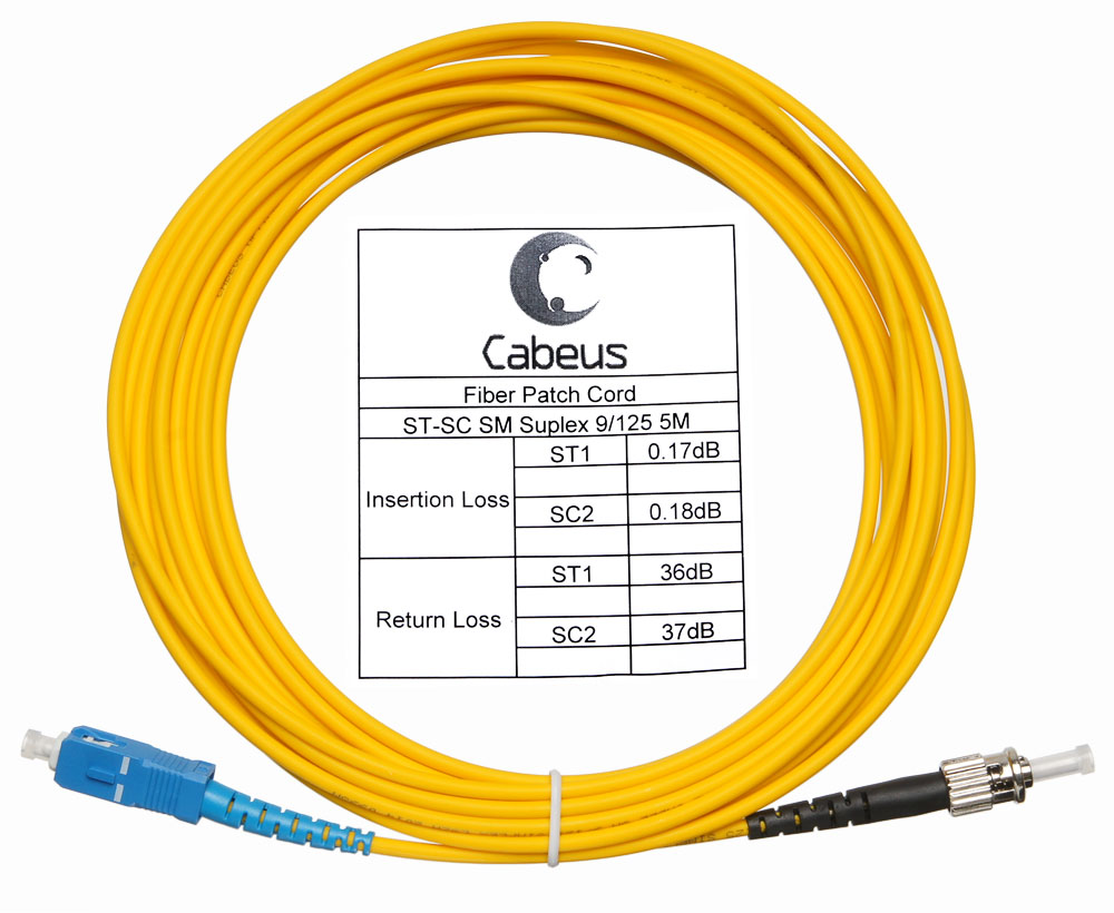 Оптический патч-корд SC-ST Cabeus FOP(s)-9-SC-ST-10m 9/125 10 метров