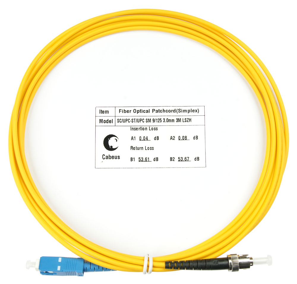 Оптический патч-корд SC-ST Cabeus FOP(s)-9-SC-ST-3m 9/125 3 метра
