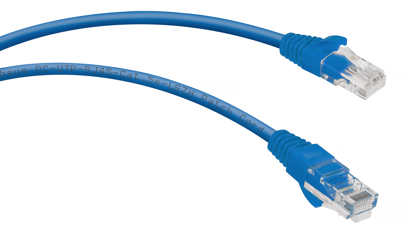 Патч-корд Rj-45 Cabeus PC-UTP-RJ45-Cat.5e-1.5m-BL-LSZH кат.5е 1.5 метра синий