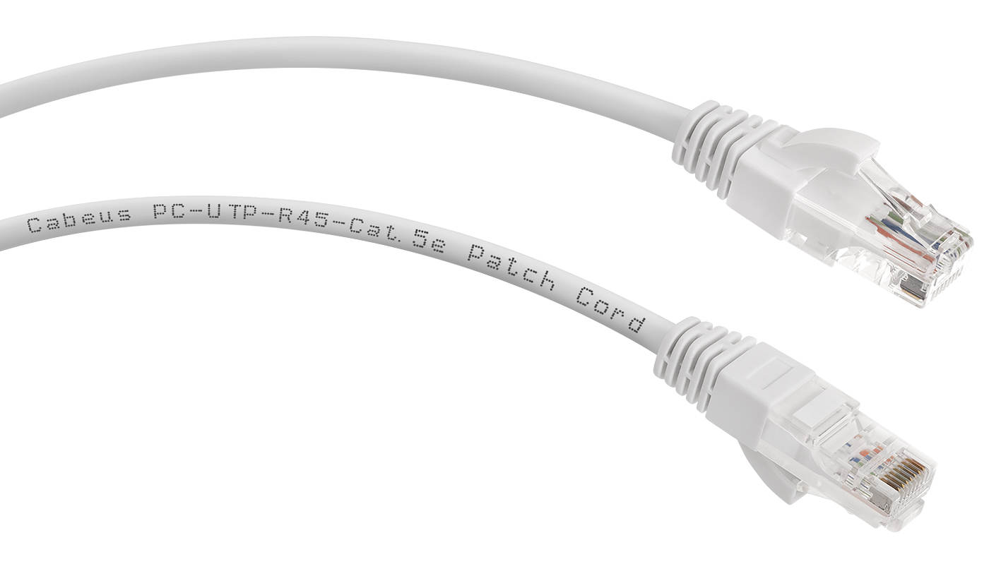 Патч-корд Rj-45 Cabeus PC-UTP-RJ45-Cat.5e-1.5m-WH кат.5е 1.5 метра белый