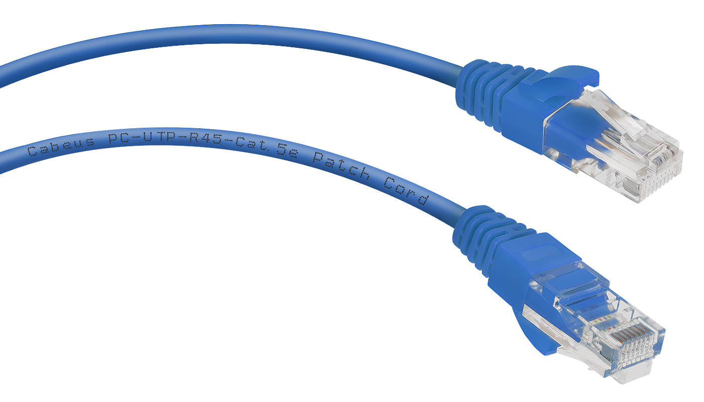 Патч-корд Rj-45 Cabeus PC-UTP-RJ45-Cat.5e-1m-BL кат.5е 1 метр синий