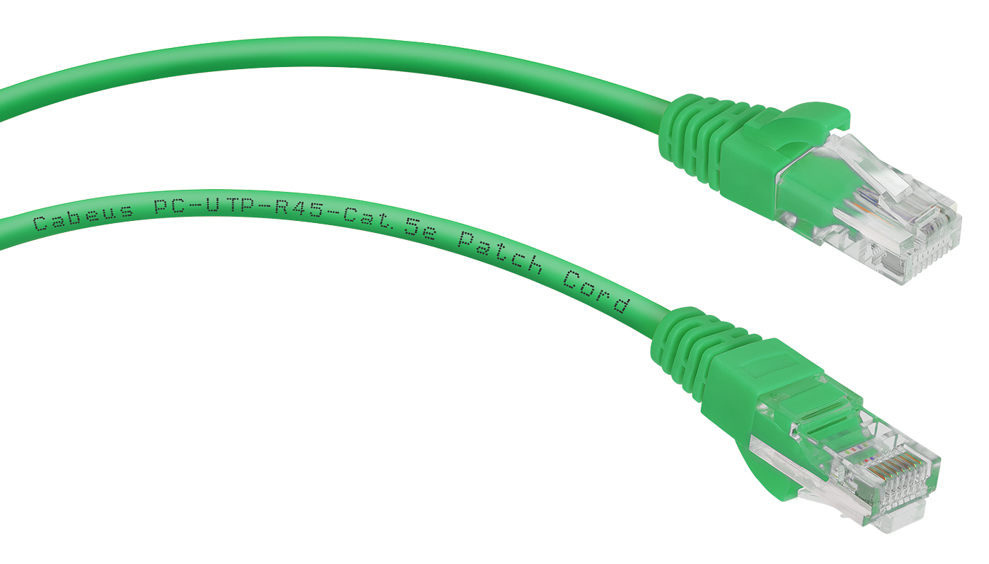 Патч-корд Rj-45 Cabeus PC-UTP-RJ45-Cat.5e-1m-GN кат.5е 1 метр зеленый