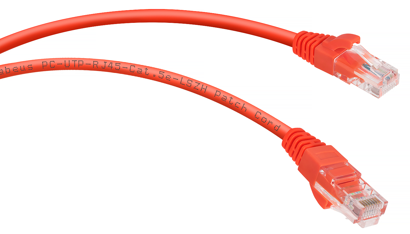 Патч-корд Rj-45 Cabeus PC-UTP-RJ45-Cat.5e-1m-RD-LSZH кат.5е 1 метр красный