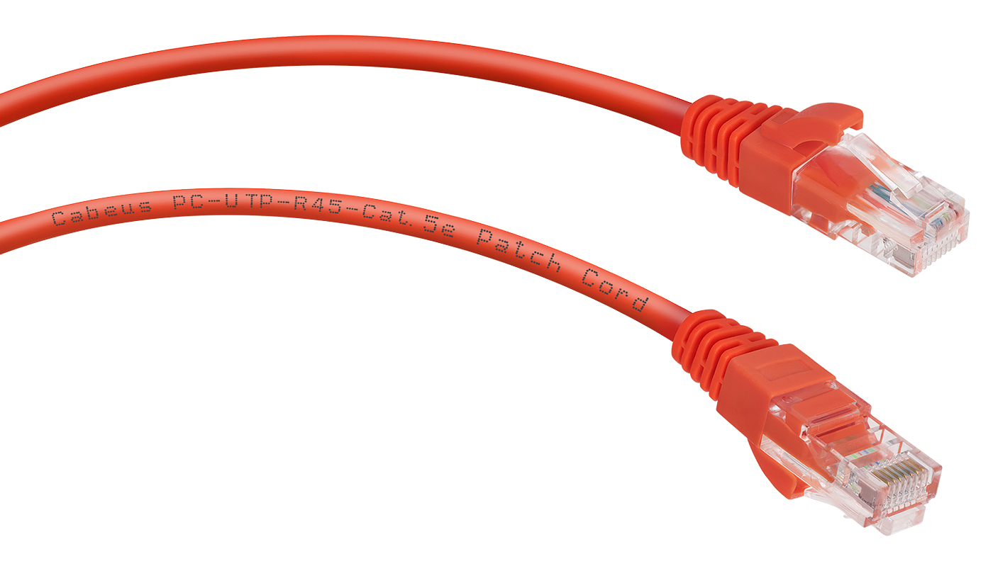 Патч-корд Rj-45 Cabeus PC-UTP-RJ45-Cat.5e-1m-RD кат.5е 1 метр красный