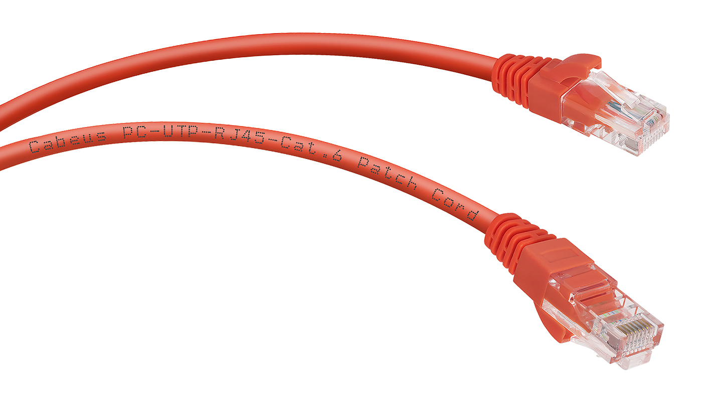 Патч-корд Rj-45 Cabeus PC-UTP-RJ45-Cat.6-0.3m-RD кат.6 0.3 метра красный