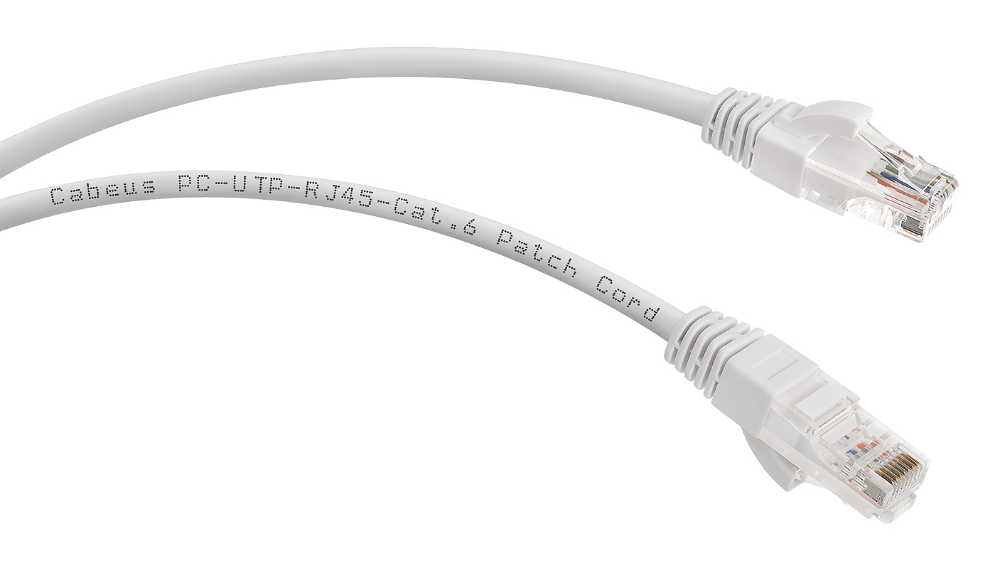 Патч-корд Rj-45 Cabeus PC-UTP-RJ45-Cat.6-0.3m-WH кат.6 0.3 метра белый