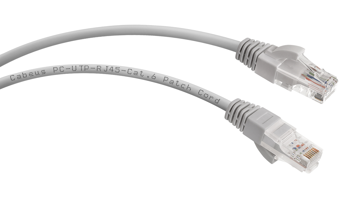 Патч-корд Rj-45 Cabeus PC-UTP-RJ45-Cat.6-0.3m кат.6 0.3 метра серый