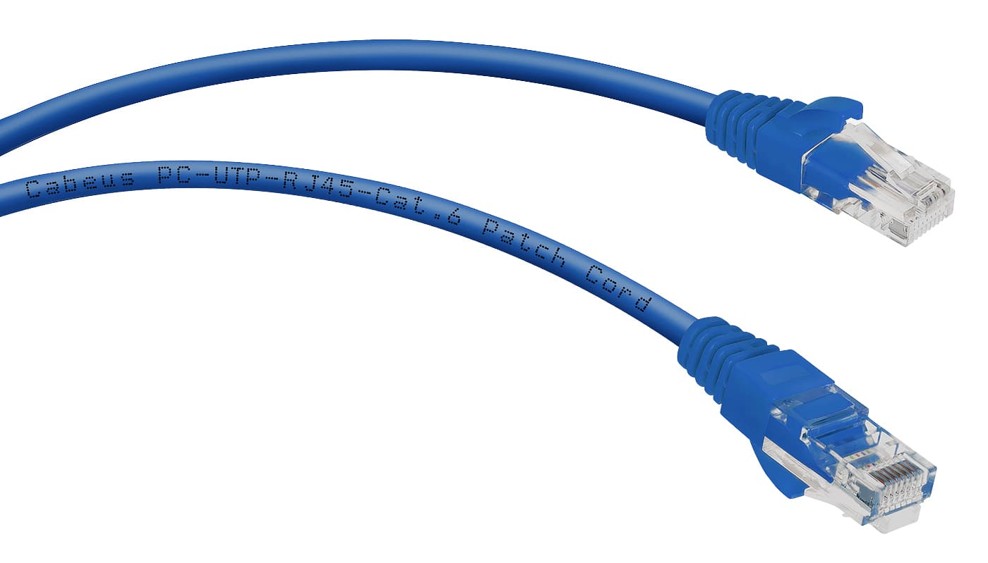 Патч-корд Rj-45 Cabeus PC-UTP-RJ45-Cat.6-0.5m-BL-LSZH кат.6 0.5 метра синий