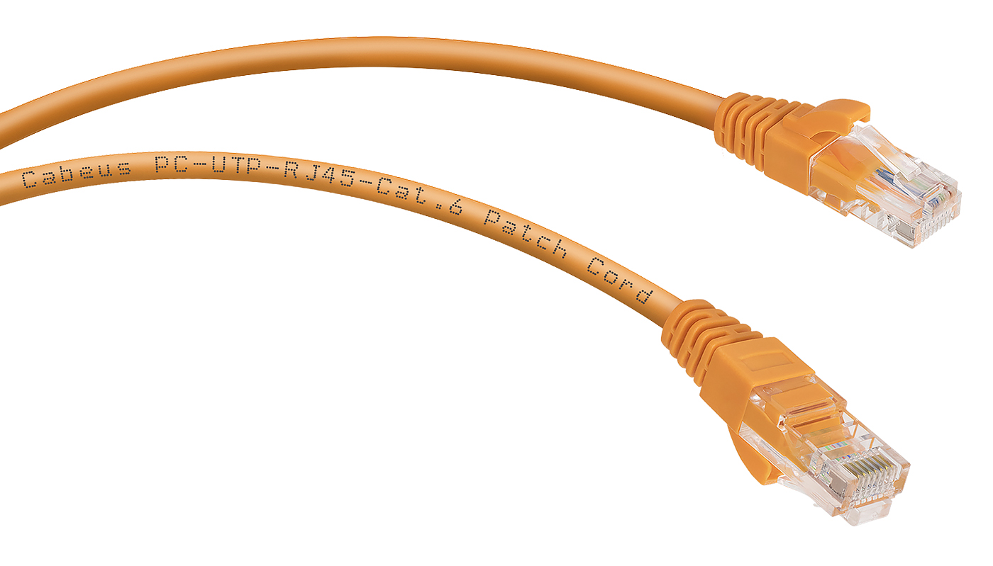 Патч-корд Rj-45 Cabeus PC-UTP-RJ45-Cat.6-0.5m-OR кат.6 0.5 метра оранжевый