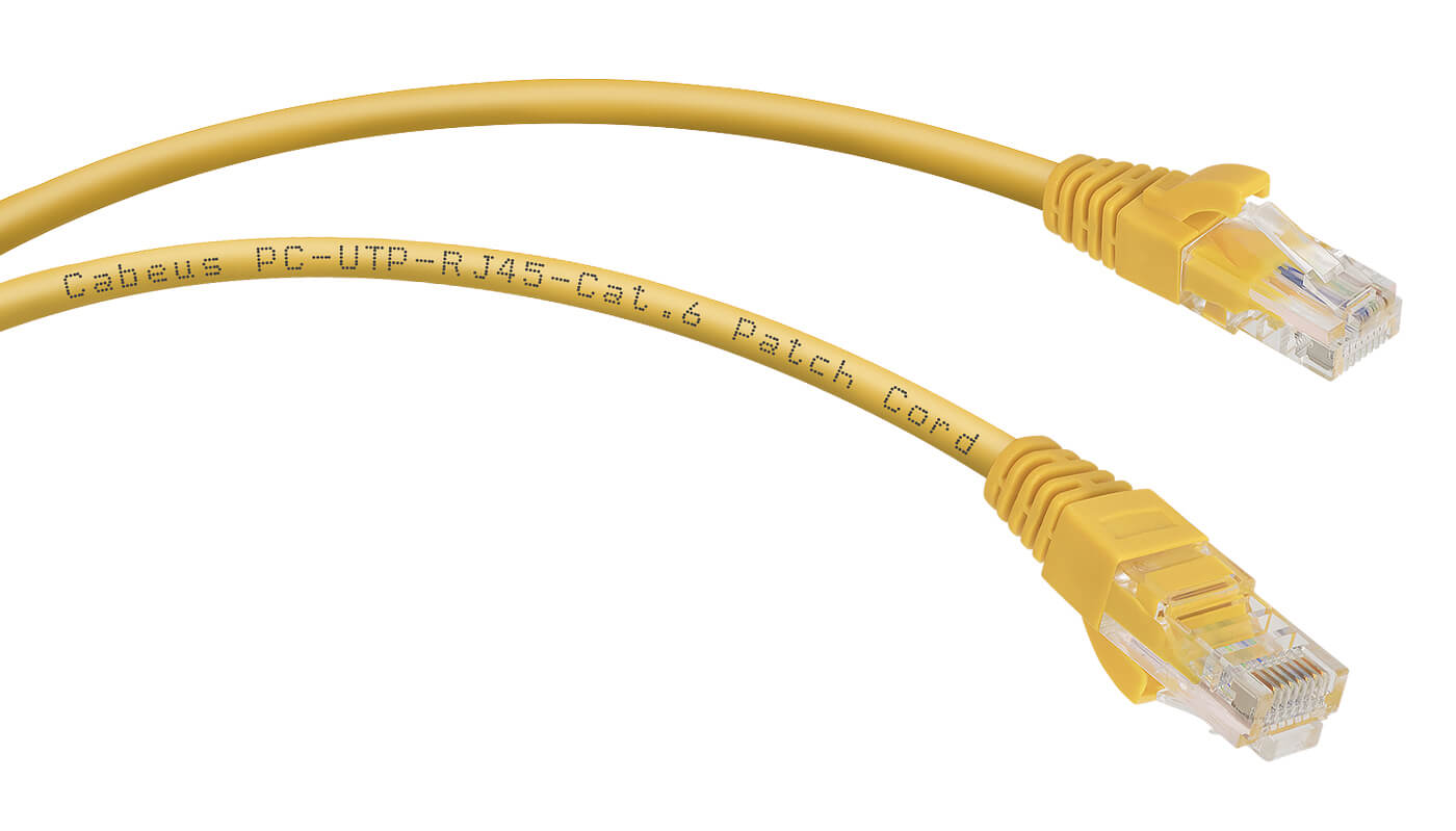 Патч-корд Rj-45 Cabeus PC-UTP-RJ45-Cat.6-1m-YL-LSZH кат.6 1 метр желтый