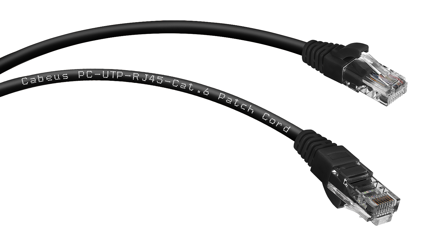 Патч-корд Rj-45 Cabeus PC-UTP-RJ45-Cat.6-2m-BK-LSZH кат.6 2 метра черный