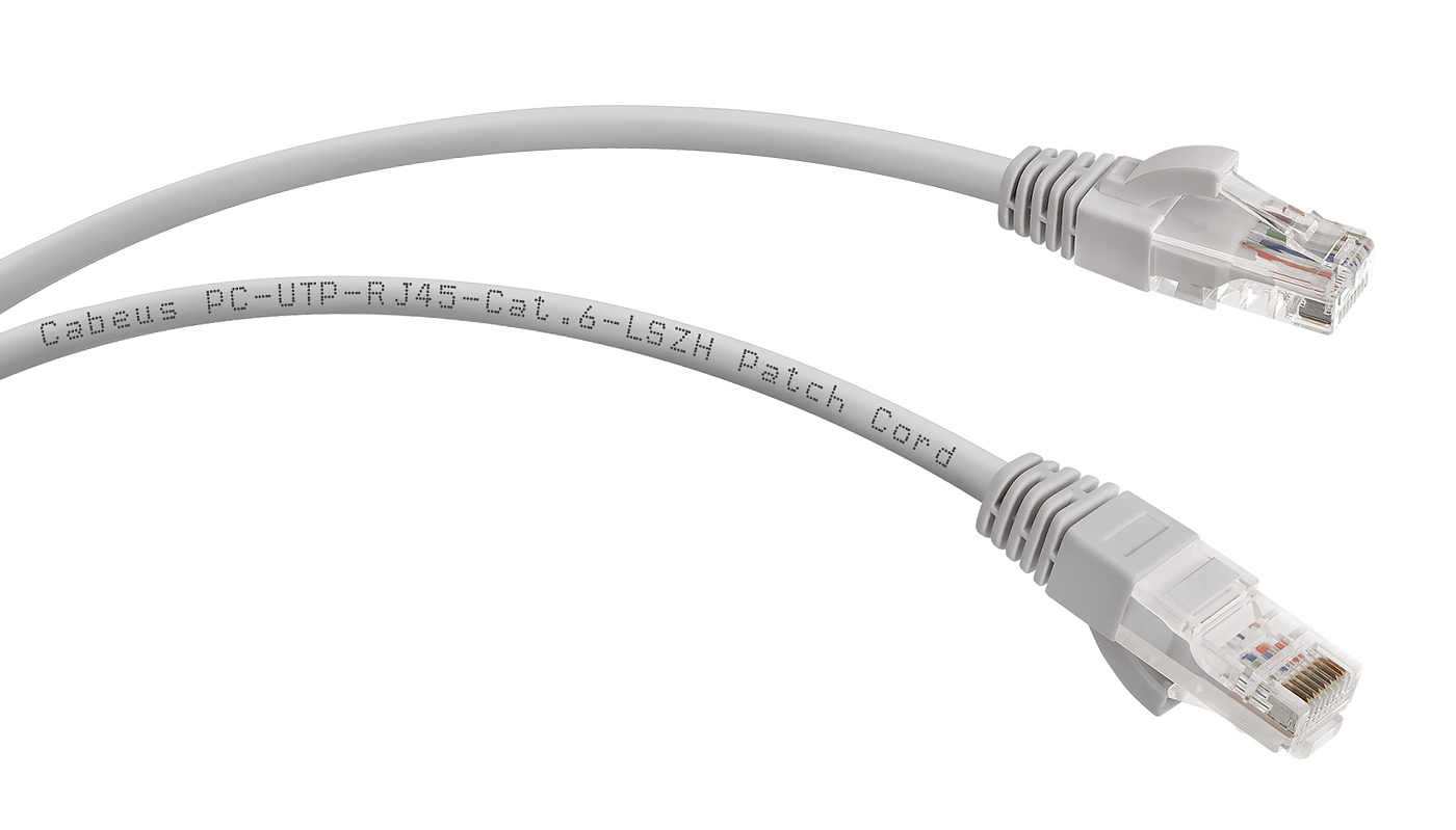 Патч-корд Rj-45 Cabeus PC-UTP-RJ45-Cat.6-2m-LSZH кат.6 2 метра серый