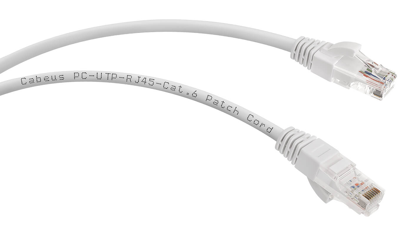 Патч-корд Rj-45 Cabeus PC-UTP-RJ45-Cat.6-2m-WH-LSZH кат.6 2 метра белый
