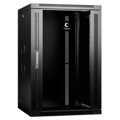 Шкаф телекоммуникационный настенный 19" 18U Cabeus SH-05F-18U60/35-R-BK