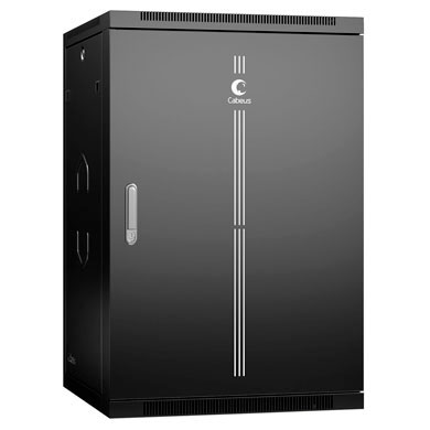 Телекоммуникационный шкаф настенный 19" 22U Cabeus SH-05F-22U60/60m-R-BK