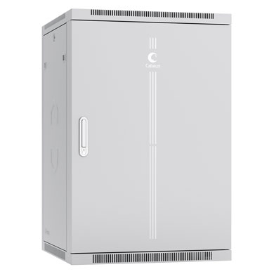 Шкаф коммутационный настенный 19" 22U Cabeus SH-05F-22U60/60m-R металлическая дверь серый