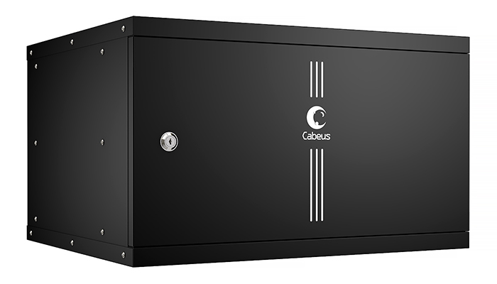 Телекоммуникационный шкаф настенный 19" 6U Cabeus WSC-05D-6U55/45-BK