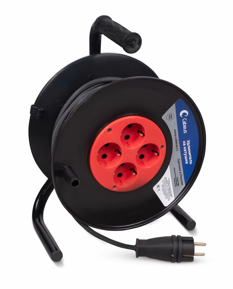 Удлинитель Cabeus EC-C-3.5-FR-G-20 силовой КГ 3500 Вт 20м на катушке (c/з)